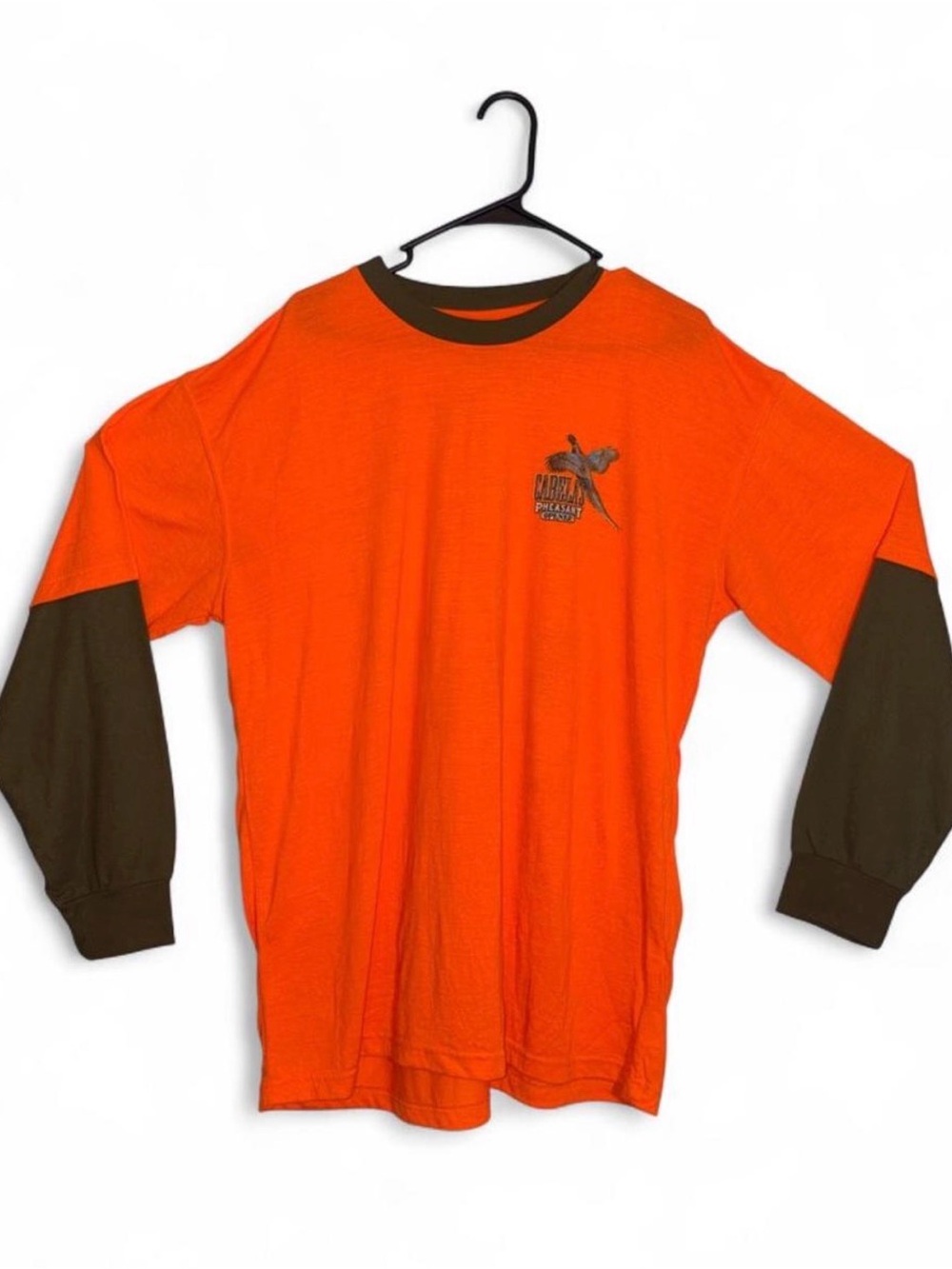 Vintage Cabela’s “Pheasant Opener” Long Sleeve Combo Shirt Waffle Knit Sleeve XL